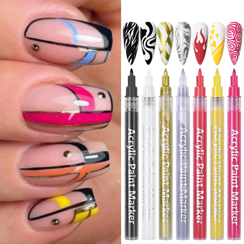 

Nail Art Graffiti Pen Waterproof Nail Paint Pen Abstract Painting UV Gel Design Nail Drawing Line Flower Sketch Pen Nail Tools