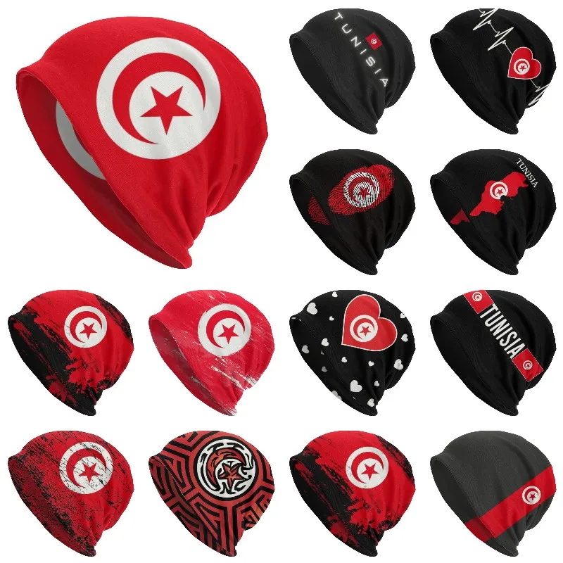 Tunisia Flag Skullies Beanies Hat Hip Hop Winter Warm Men Women Knit Hats Unisex Adult Tunisian Patriot Bonnet Cap 1