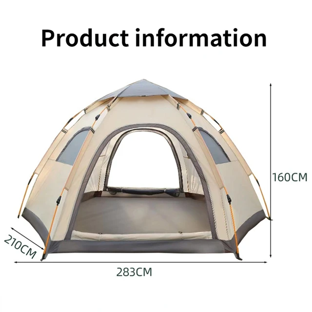 6person Tent Camping Folding Outdoor Fully Automatic Speed Open Rain Proof Sunscreen Wilderness Camping Portable Equipment 6
