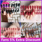 24 шт.компл., полное покрытие, матовые накладные ногти, для маникюра, для наращивания накладных ногтей