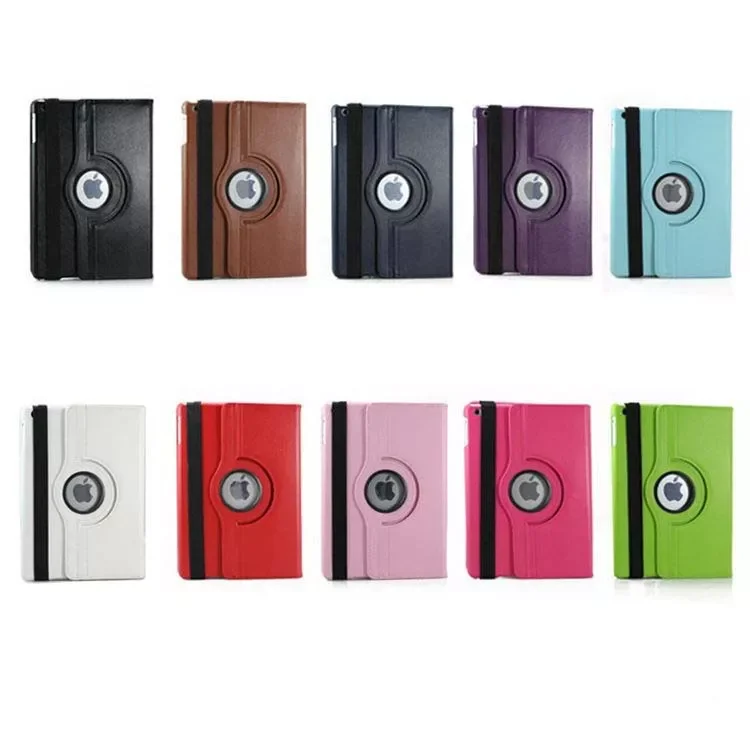

50Pcs/lot 360 Rotating PU leather Cover Case For iPad Mini 1 2 3 4 5 Air 2 Tablet Case