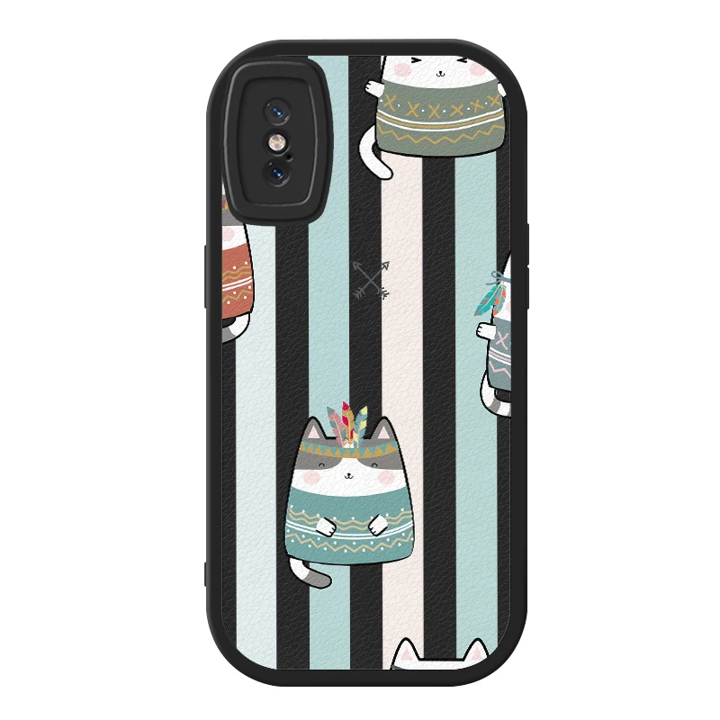 Милый чехол из овечьей кожи для iPhone XS Защитный 3D камеры черный белый мягкий