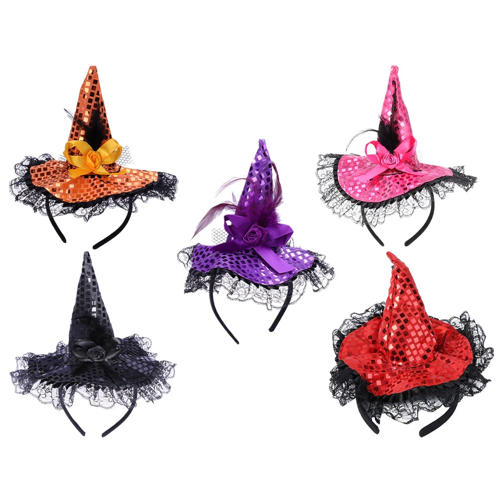 

5 Pcs The Witch Kids Headdress Hat Women Chic Children Headband Fun Hair Hoop Cloth Halloween Ladies