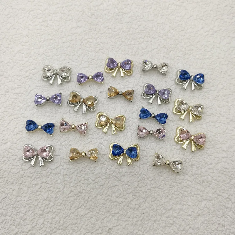 

10pcs New Nail Art Charm Bow-knot 30-Styles Glitter Crystal Rhinestone Nails Decorations DIY Nail Tip Alloy Diamond Accessories
