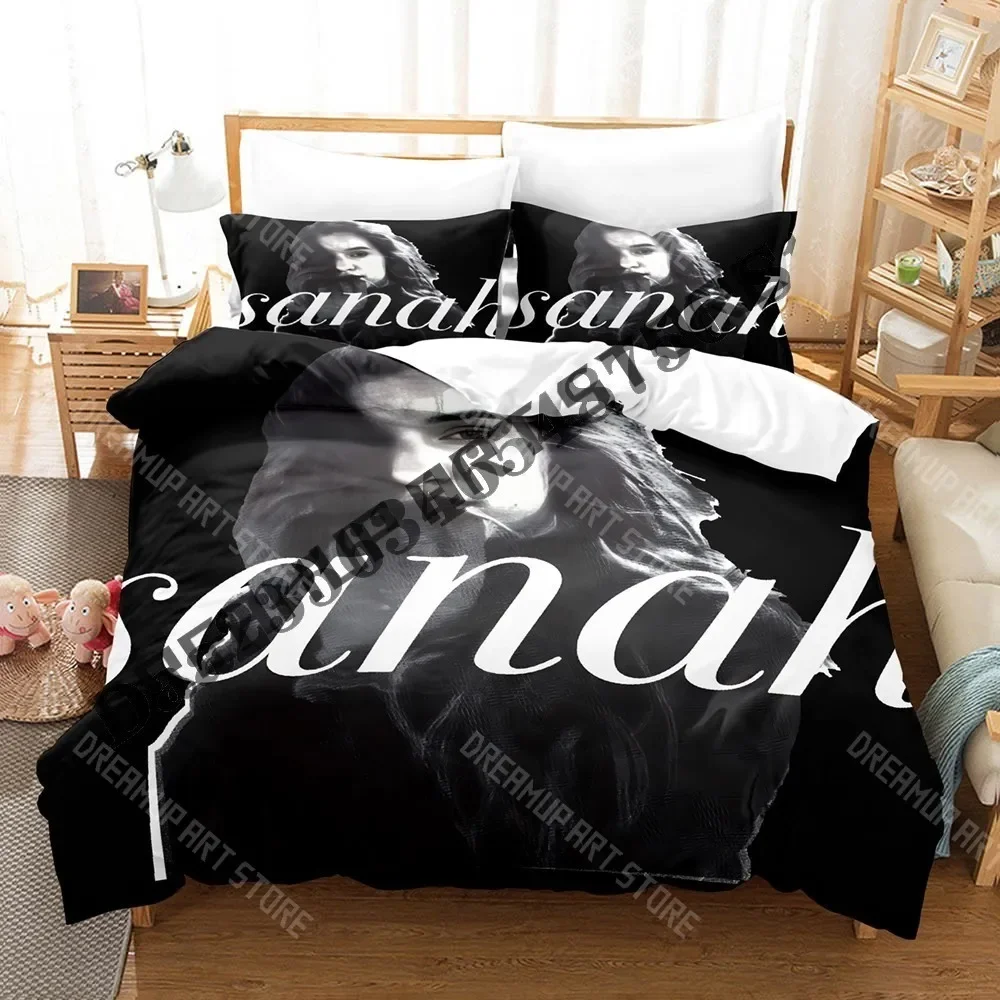 Фото Комплект постельного белья 3D Print Sanah Poland Singer 2026 для взрослых и детей, размеры Single, Twin, Full, Queen, King, с пододеяльником, аниме-дизайн B №2