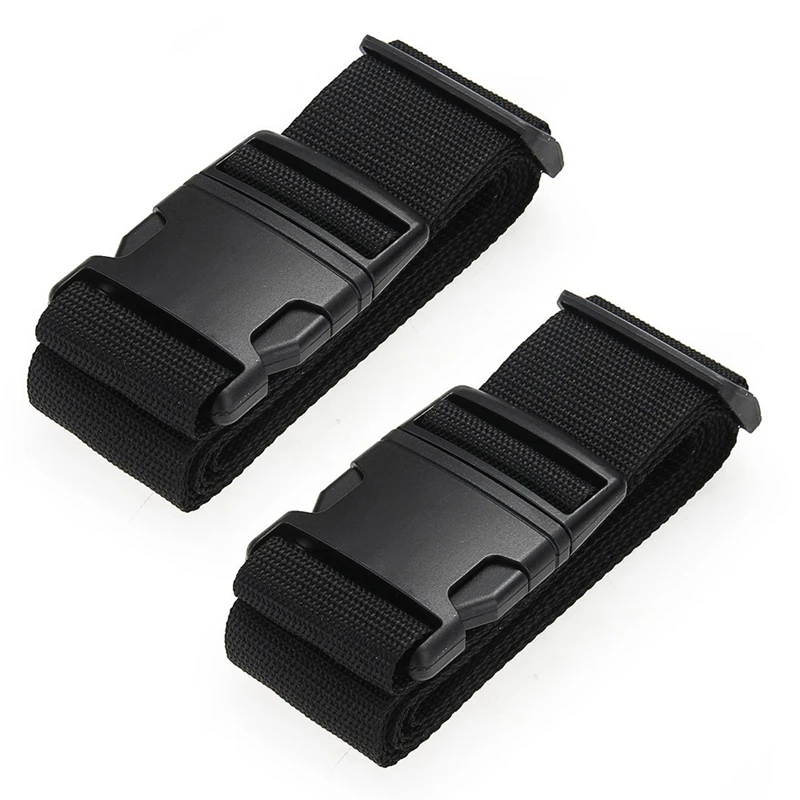 

NEW-2X Luggage Belt Strap Belt Cord Rope Black For Suitcase Travel Bag 2M