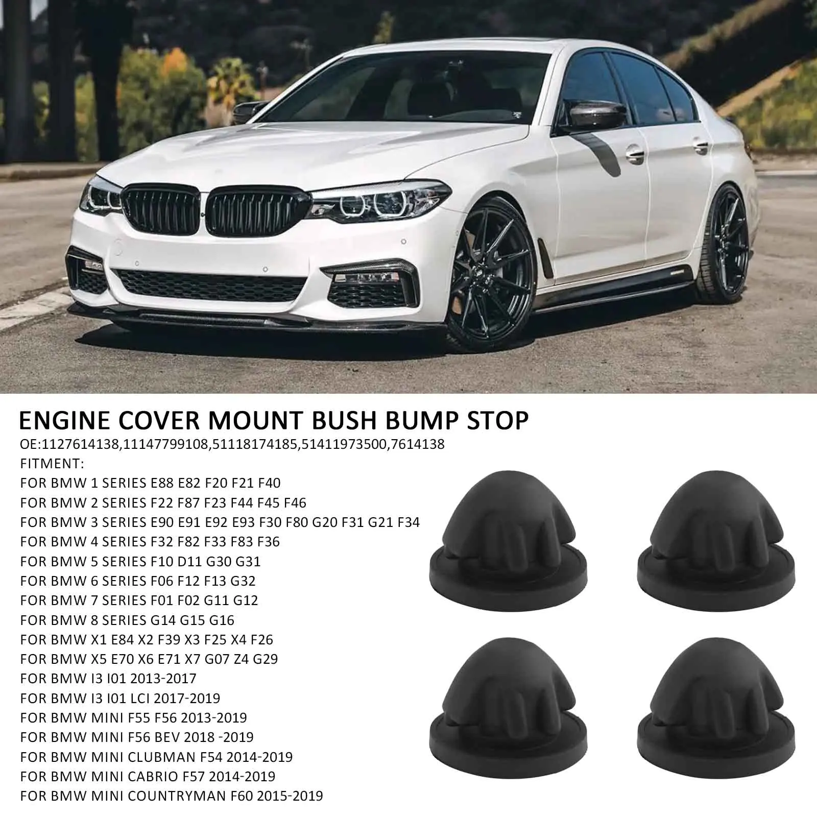 4 шт. резиновая втулка крышка двигателя накладка отбойник для BMW 1 2 3 5 6 7 SERIES X1 X2 X3 X4