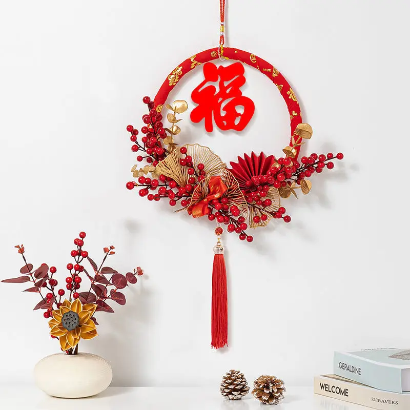 

Chinese New Year Decoration for Home 2022 Spring Festival Decor Tiger Year Fuhuan Entrance Creative Wall Door Pendant Decoration