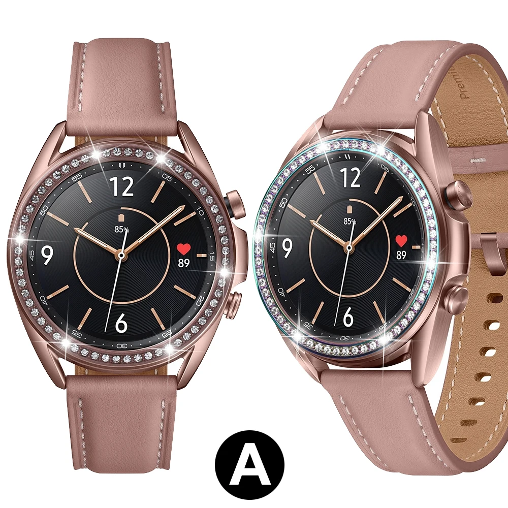 Metal Bezel For Samsung Galaxy Watch 3 41mm 45mm Protector Cover Ring Bumper Adhesive Accessories Galaxy Watch3 41 45 mm Case