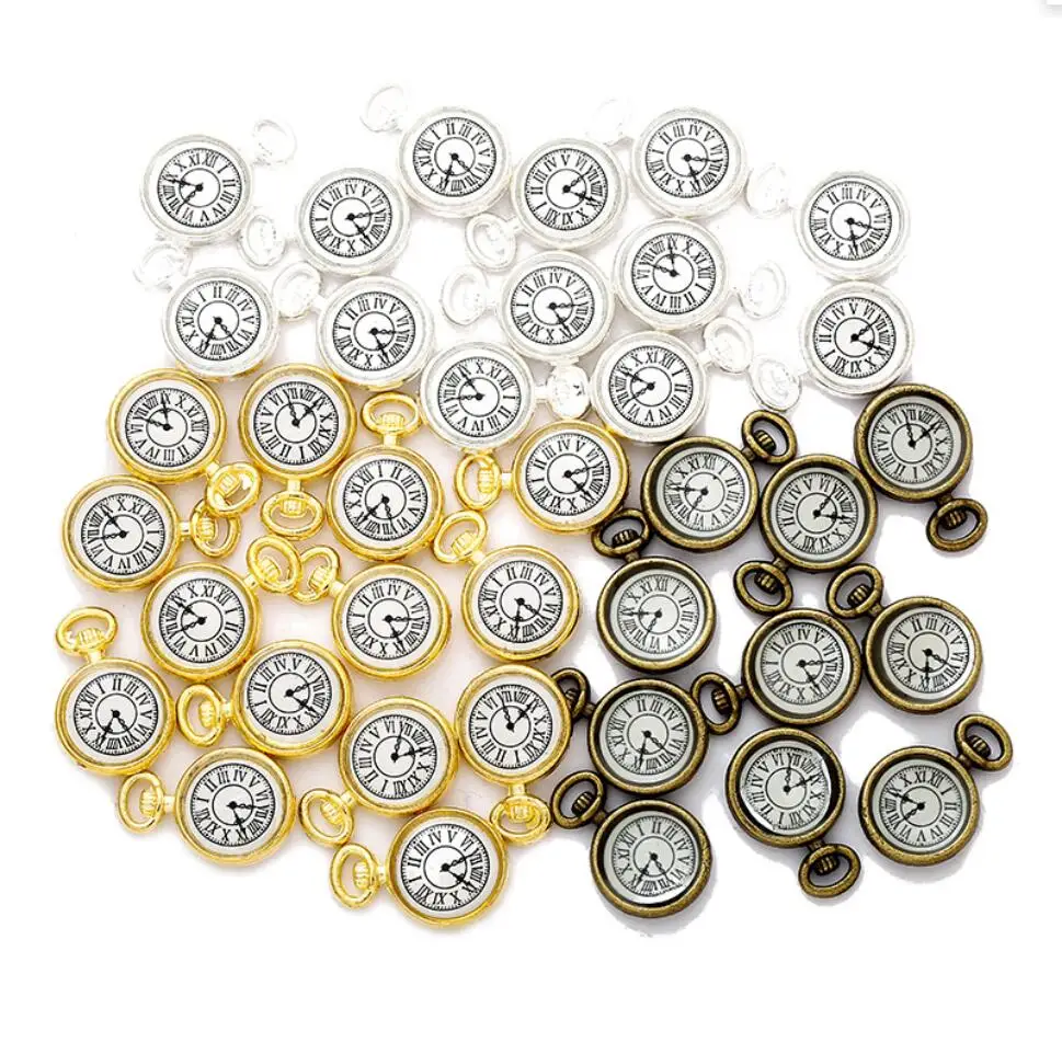 

10 pcs Enamel charms antique bronze metal watch pendants fit diy necklace bracelet charms for Jewelry making F0250