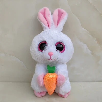 Ty Beanie Boos Kawaii Kaninchen Sammlung Nette Süße Große Augen Bunny Mädchen Plüsch Spielzeug Puppe Schlafen Begleiter kinder Geburtstag gif