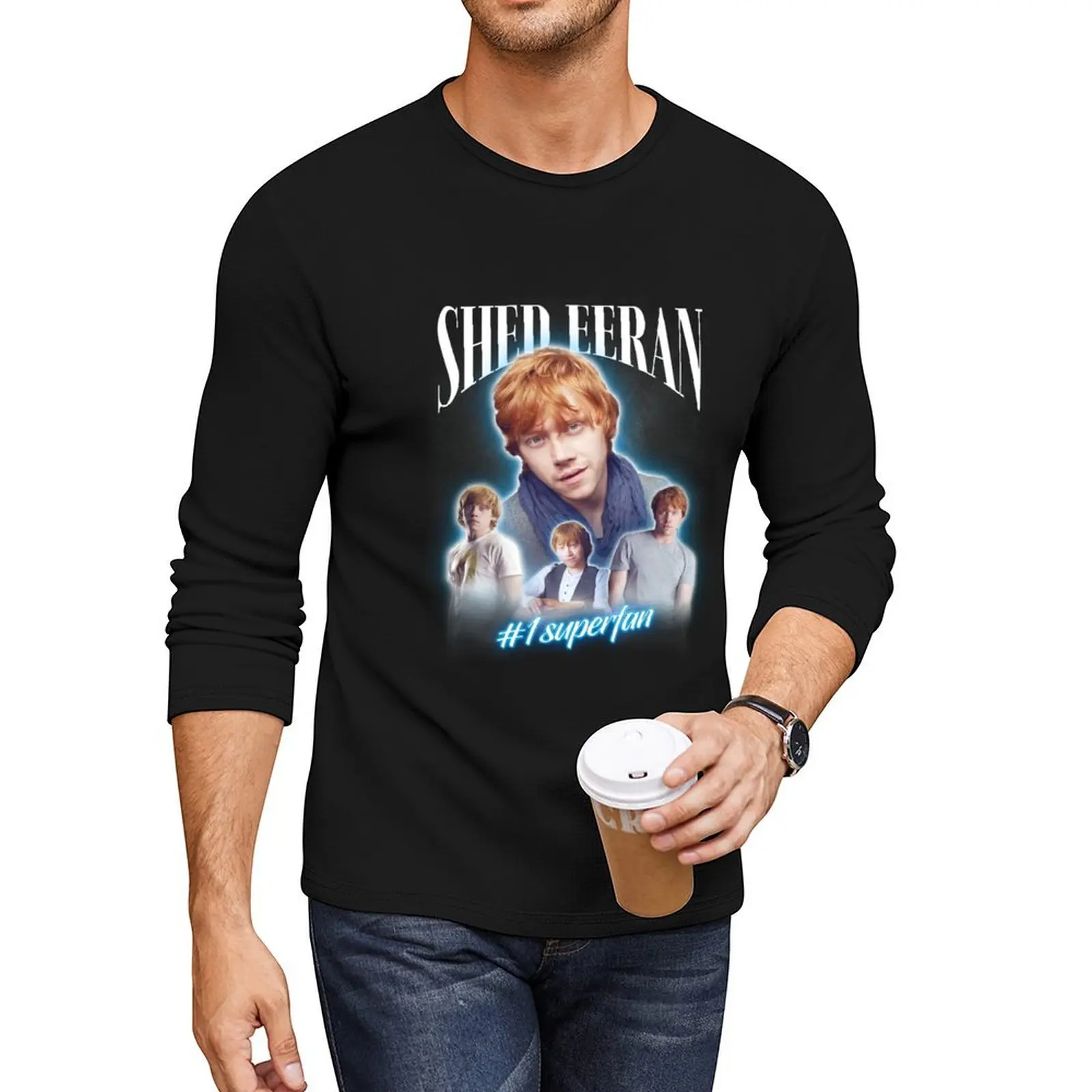 Rupert Grint Shed Eeran Parody Cursed Fan Collage Длинная футболка в стиле хиппи футболки на заказ
