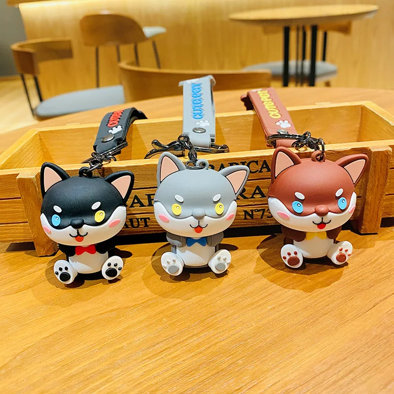 XM-funny Cute Shiba Inu Keychain Creative Keychain Ring Bag Pendant Personality Ornament Special Gift