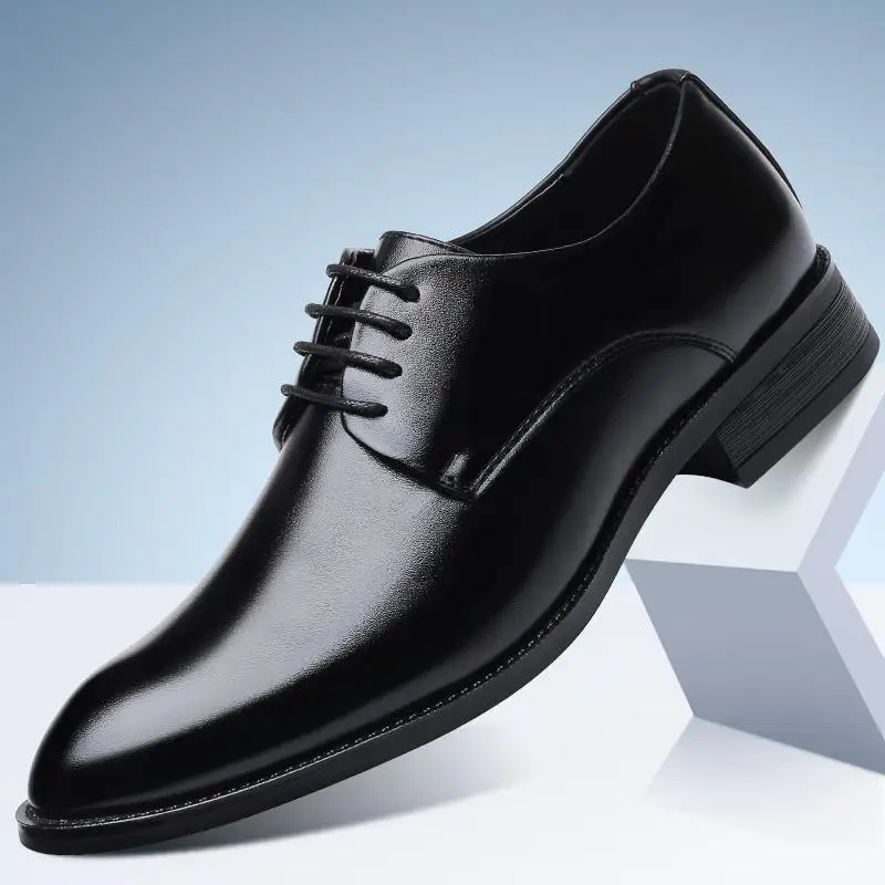 

Suit Shoes Men's Black Business Fashion Shoes Men's Shoes Casual Leather Shoes Male Martin Boots British Men's Wedding Shoes Sho