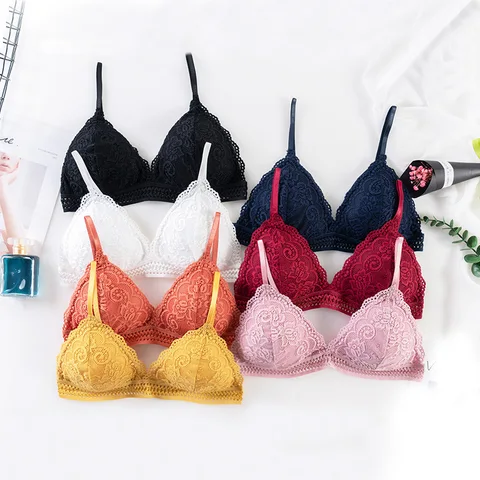 Women's Bras freeShipping BraletteUnderwearSexySeamlessLingerieLaceBacklessPush UpLntimate CorsetsTopWithCupsSmall Chest Clothin