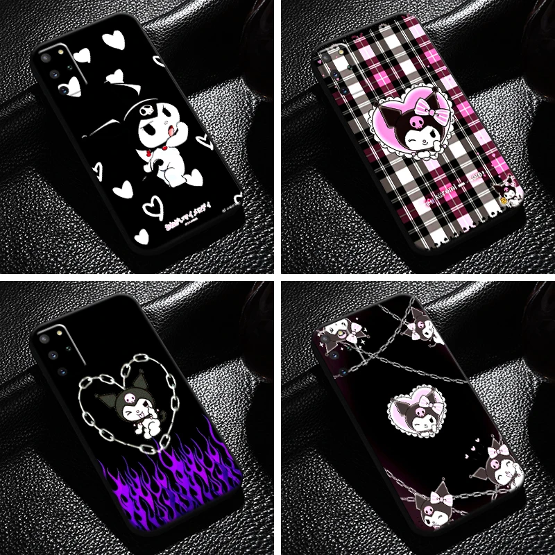

Cute Cartoon Sanrio Kuromi For Samsung Galaxy S22 S21 S20 S10 10E S9 S8 Plus S21 S20 Ultra FE 5G Phone Case TPU Liquid Silicon