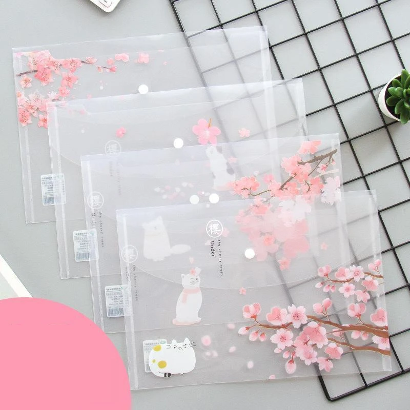 

Милый прозрачный пластиковый пакет для файлов формата А4, 12 шт.