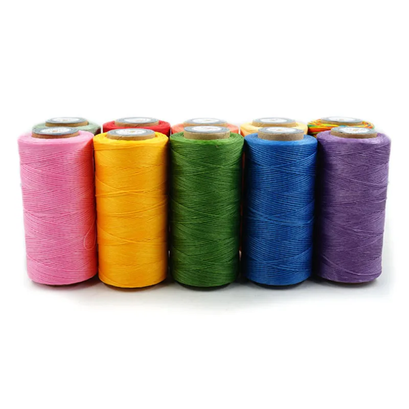 0.8mm-1.2mm - Flat Waxed Thread for Leather Sewing, String Polyester Cord for Leather Craft Stitching Bookbinding Cafts images - 6