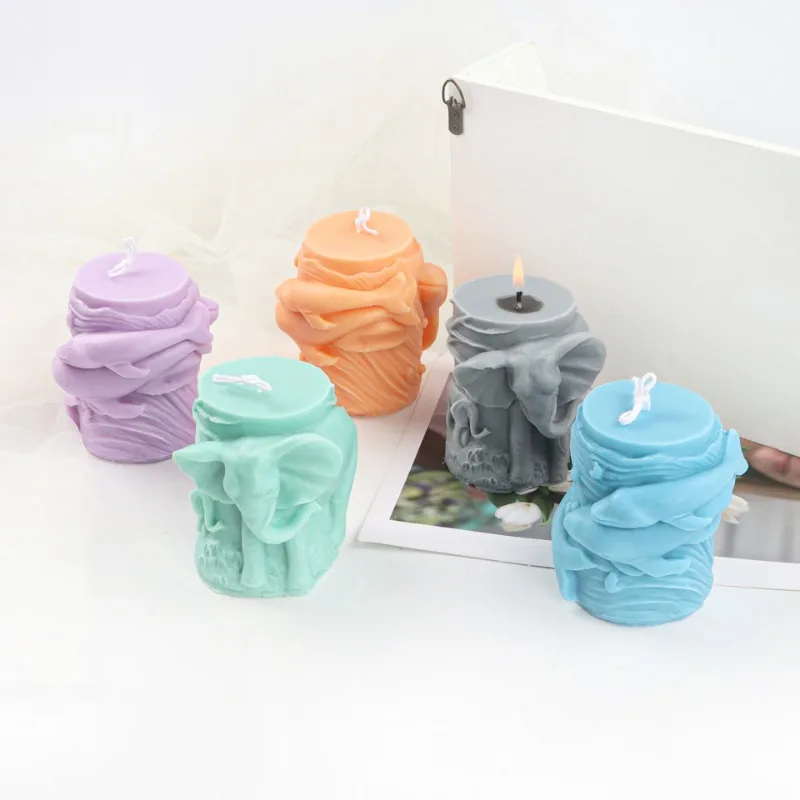 3D силиконовая форма для свечей с животными креативная слона дельфина гипсовая