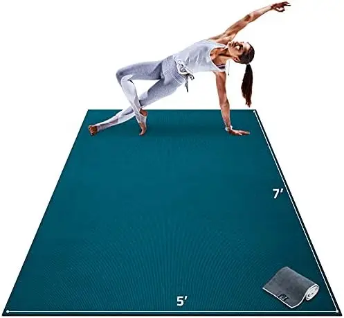 

Mats Premium Large Yoga Mat \u2013 7' x 5' x 8mm Extra Thick & Ultra Comfortable, Non-Toxic, Non-Slip Barefoot Exerc