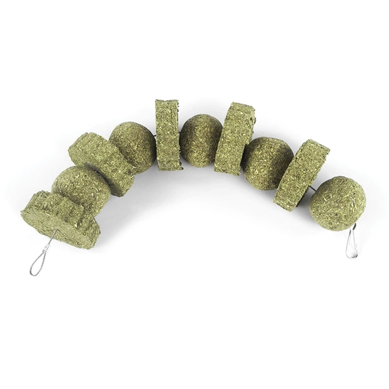 

Grass Treats Bunny Chew Toy Natural Material Ingredients Grass Cake Balls Toy for Rabbit Small Pet Teething
