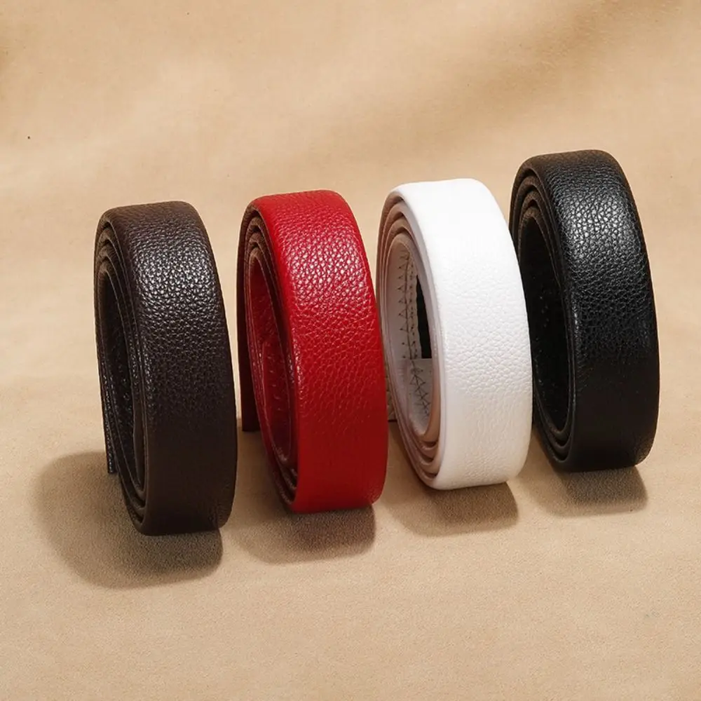 

Durable Craft DIY Casual Without Buckle Genuine Leather Belt 3.5cm Waistband Non-porous Girdle Classic Waistband