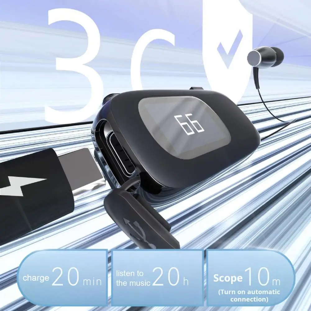 Водонепроницаемые Bluetooth-наушники с цифровым дисплеем