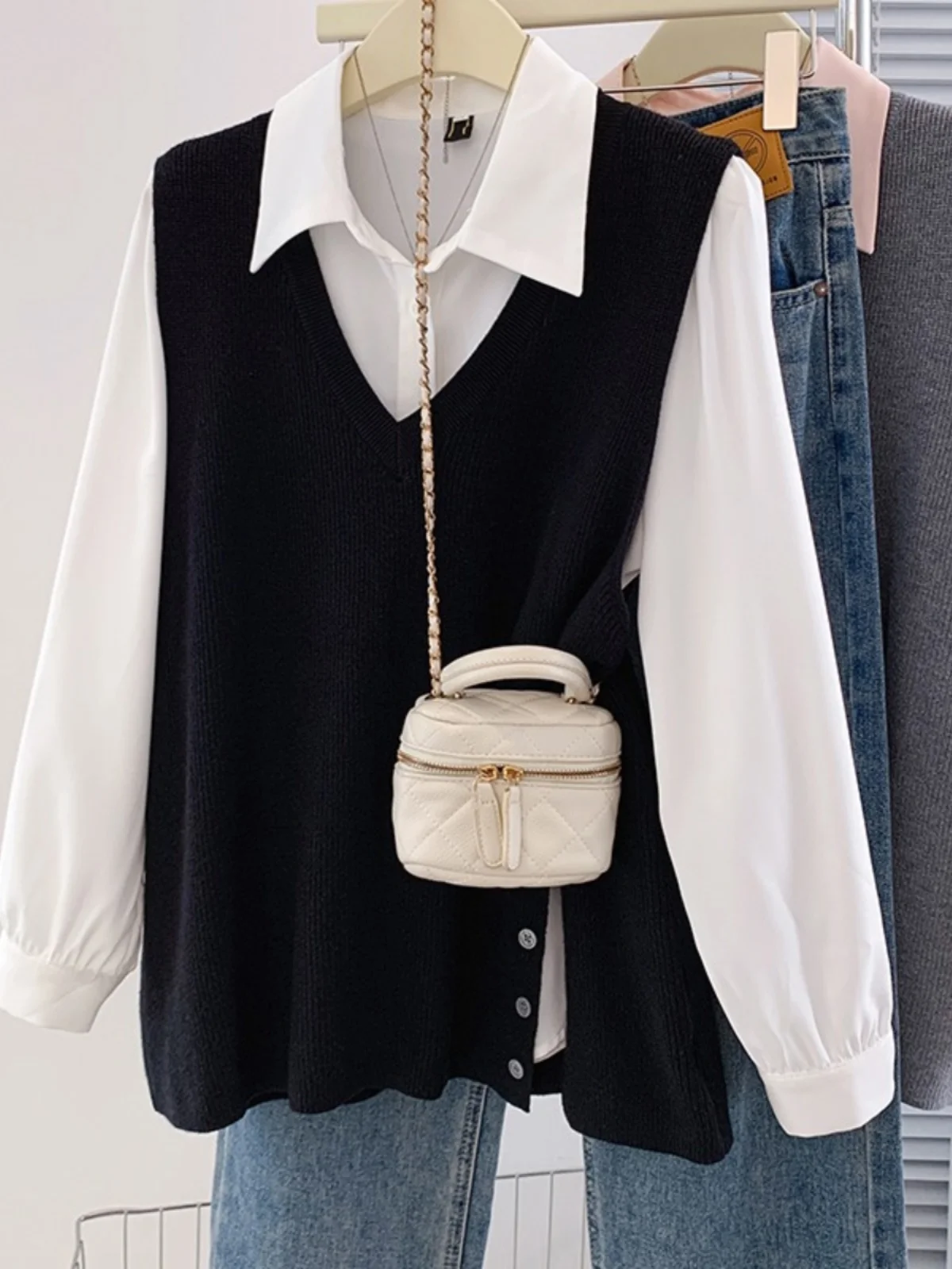 Женские рубашки размера плюс 2024 ранняя осень новые французские корейской серии с