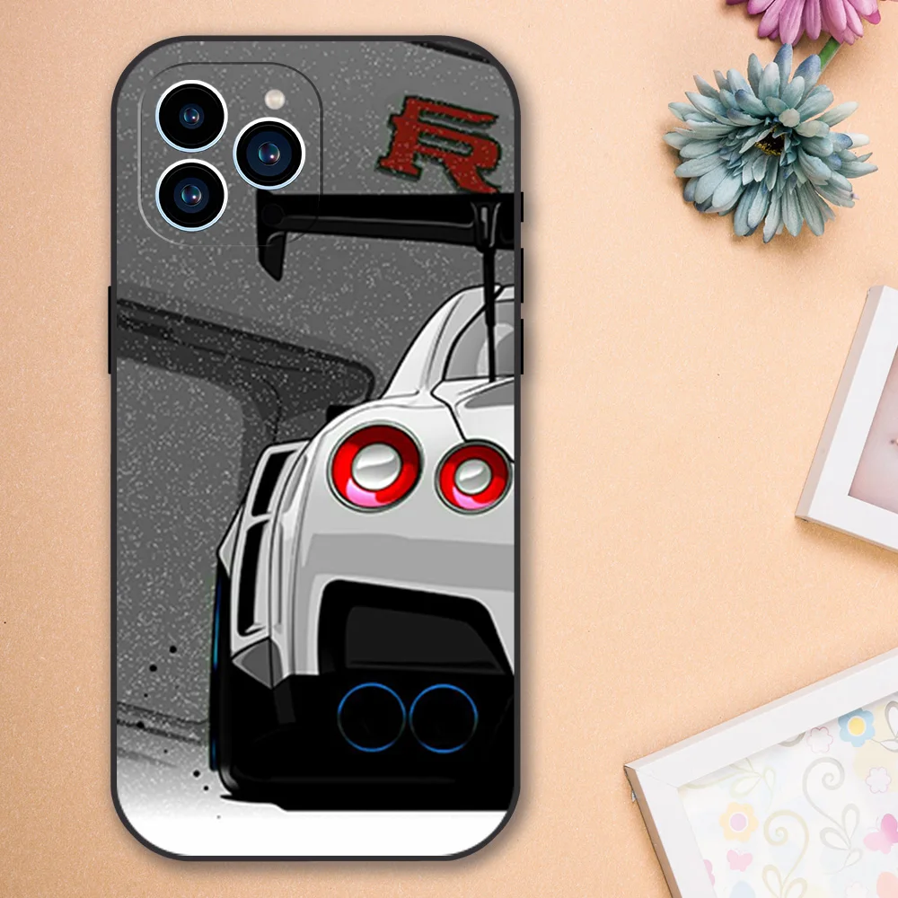 Автомобильный чехол J-JDM Type R Civic Sport для iPhone 12 11 13 14 15 16 Max Pro Plus черный мягкий