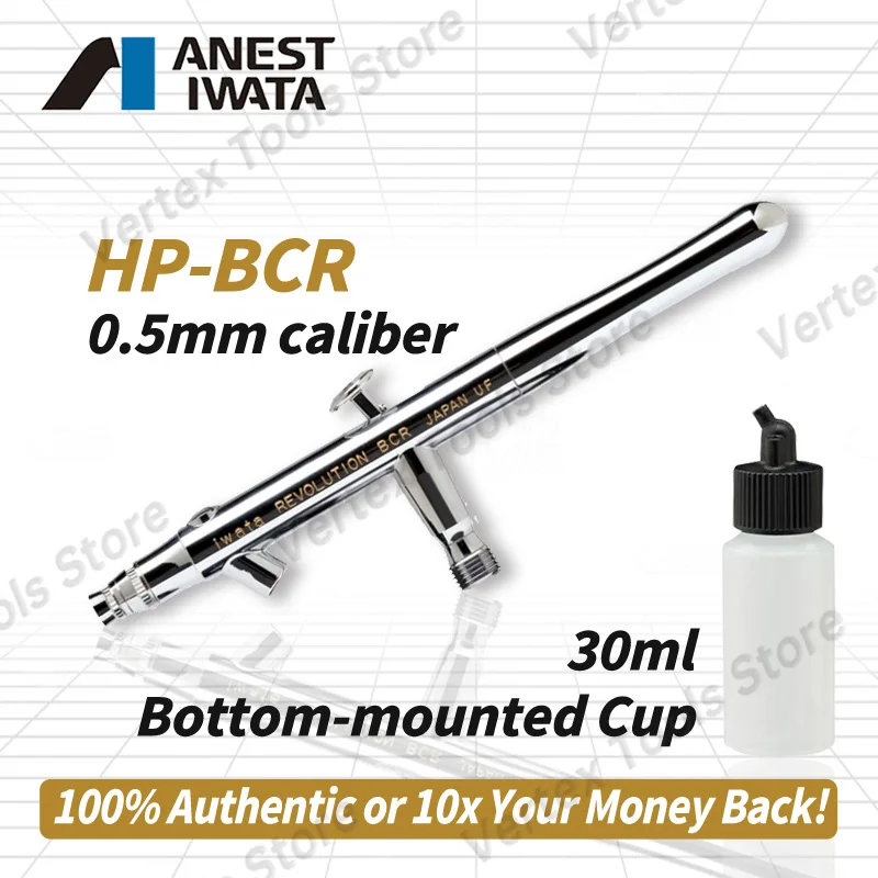 Фото Аэрограф Anest Iwata HP-BCR Revolution с сифонной подачей 0,5 мм, двойного действия, для моделей автомобилей, мебели, DIY, художественной росписи №1