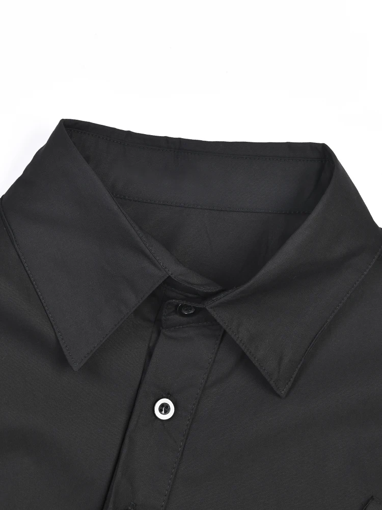 Женская Асимметричная блузка ZMEENNA черная Свободная рубашка большого размера с