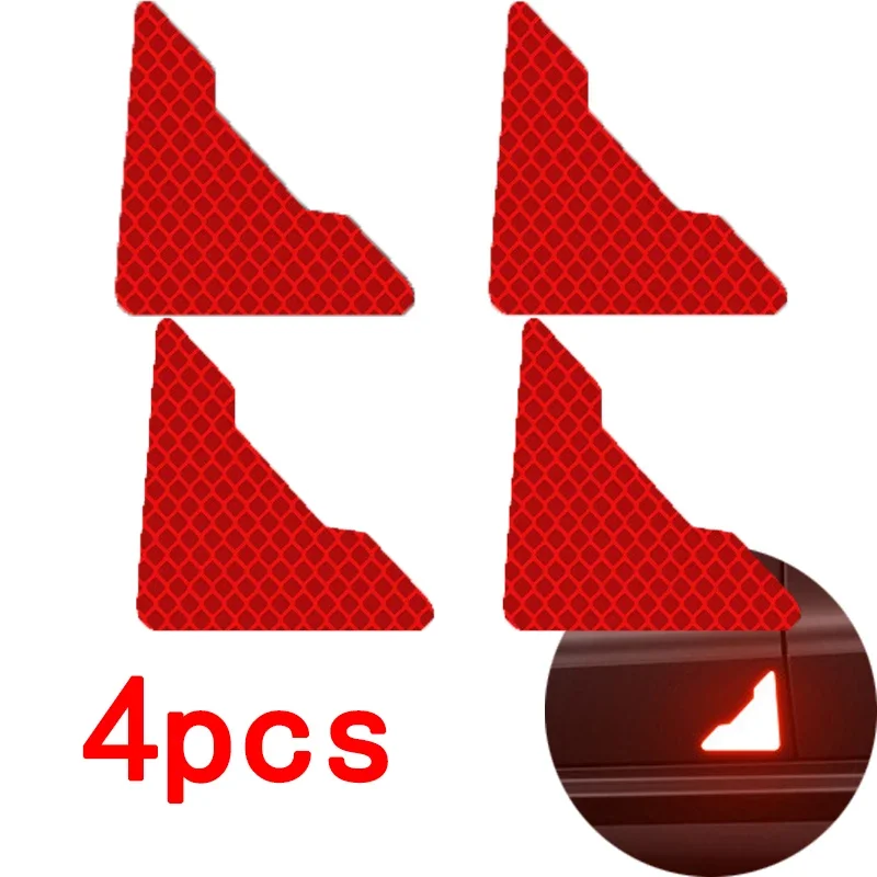 

2/4 шт. светоотражающие защитные наклейки на угол передней и задней двери автомобиля, защитные наклейки на бампер, защита от царапин, автомобильные аксессуары