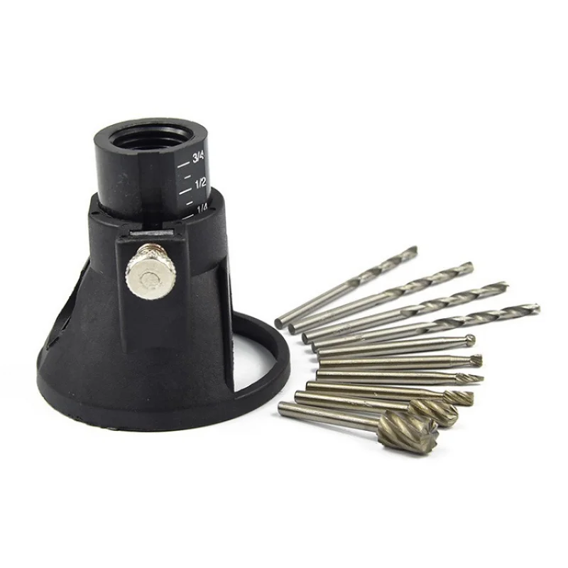 11Pcs Dedicated Locator Horn Fixed Base Wood Milling Cutter Set With Drill Bits For Dremel Rotary Tools Power Tool Accessories