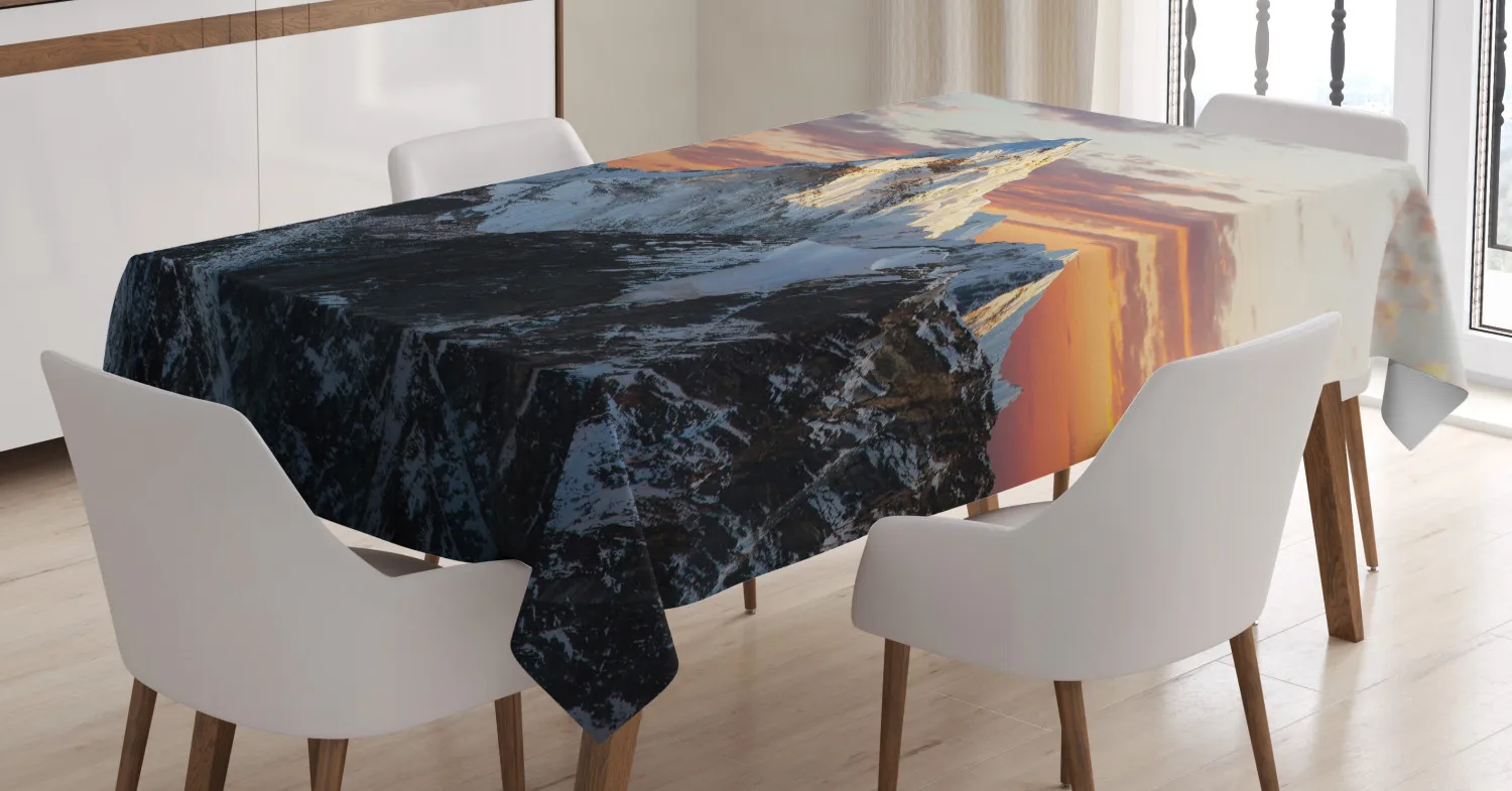 Скатерть с изображением гор вечерняя скатерть высокой горкой над панорамным