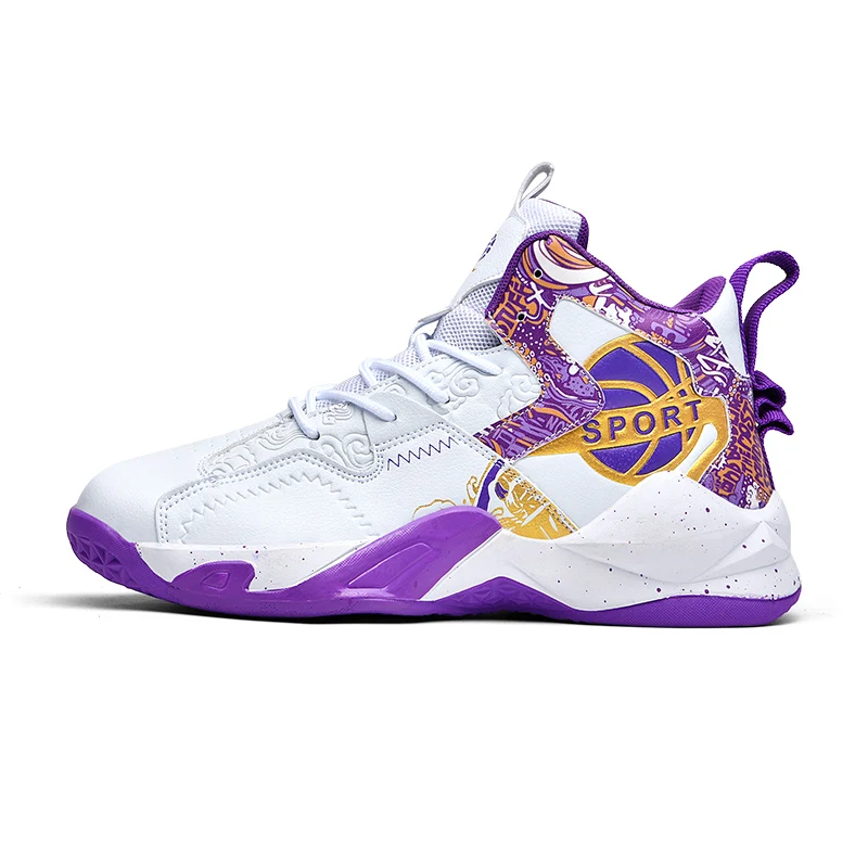 Teens Retro Basketball Shoes Men Sneakers Boys Air Basket Shoes High Top Anti-slip Outdoor Sports Boots Trainer Women Sneakers