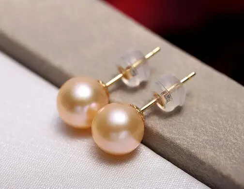 

Благородные украшения 7-8-9 мм AAA высокое качество AAA серьги с морским пресноводным жемчугом в 18-каратным золоте