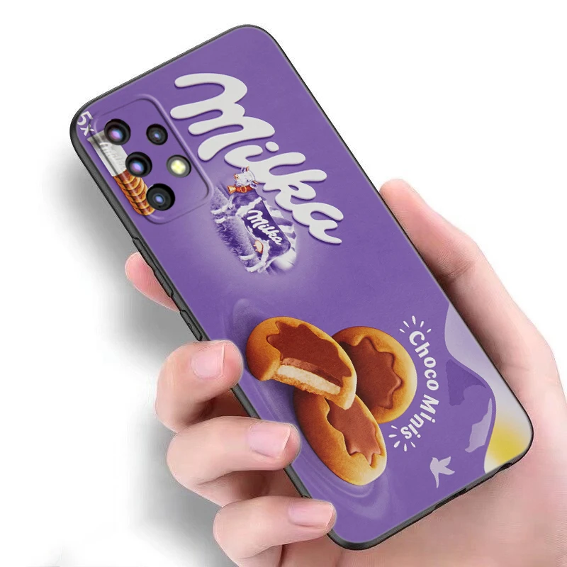 Фото Чехол для телефона Chocolate Milka с арахисовым маслом для Samsung A13 A14 A16 A22 A32 A33 A34 A35 A52S A53 A54 A55 A73 5G A12 A15 A70 A71 A72 №3