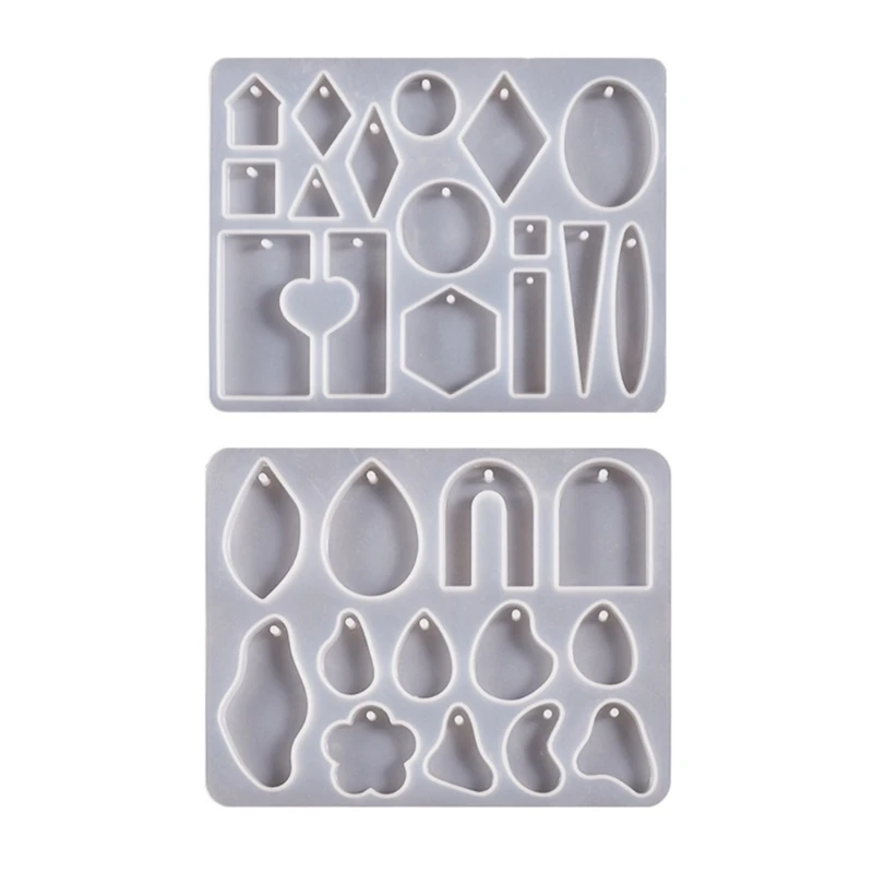 

N58F Geometric Silicone Molds Jewelry Casting Molds Epoxy Resin Pendant Mould for DIY Earrings, Jewelry, Keychain, Crafts