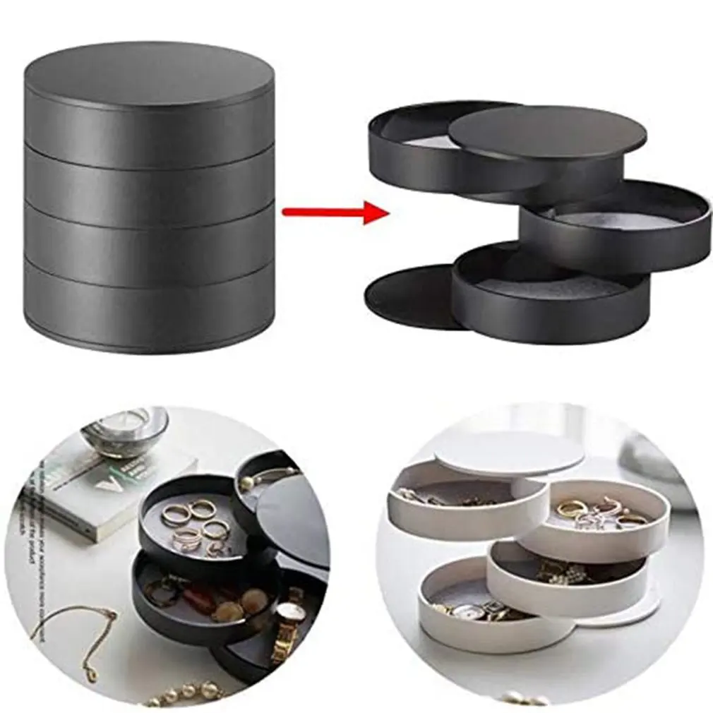 

360 degree rotating jewelry box storage box men and women ring earrings necklace bracelet ladies jewelry box