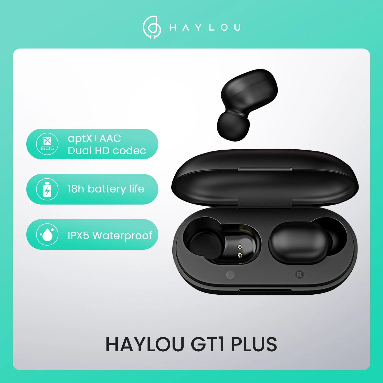 Беспроводные наушники Haylou GT1 Plus APTX 3D с реальным звуком сенсорные DSP