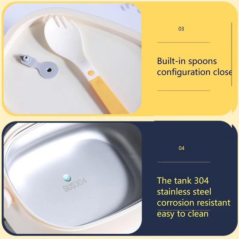 

Милый пластиковый контейнер для пикника Bento, портативный контейнер для еды для микроволновой печи для взрослых, работы, детей, школы, фиолетовый