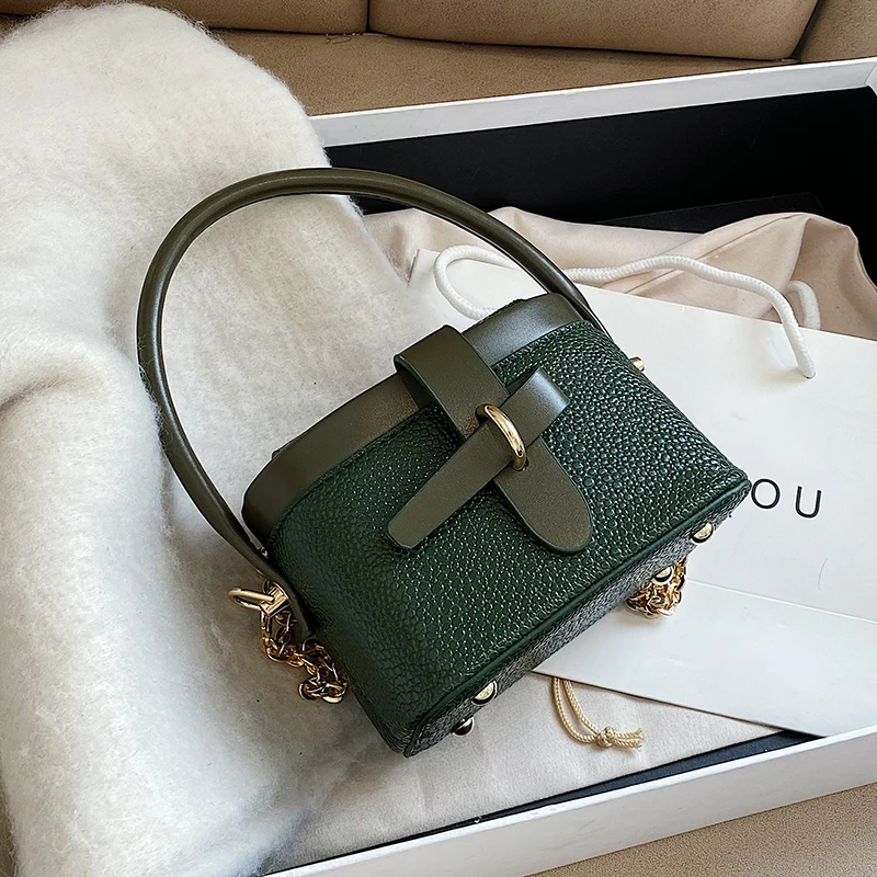 

Luxury Mini Box PU Leather Sling Bucket Crossbody Bag with Short Handle for Woman 2022 Cute Phone Shoulder Handbag Kawaii Totes