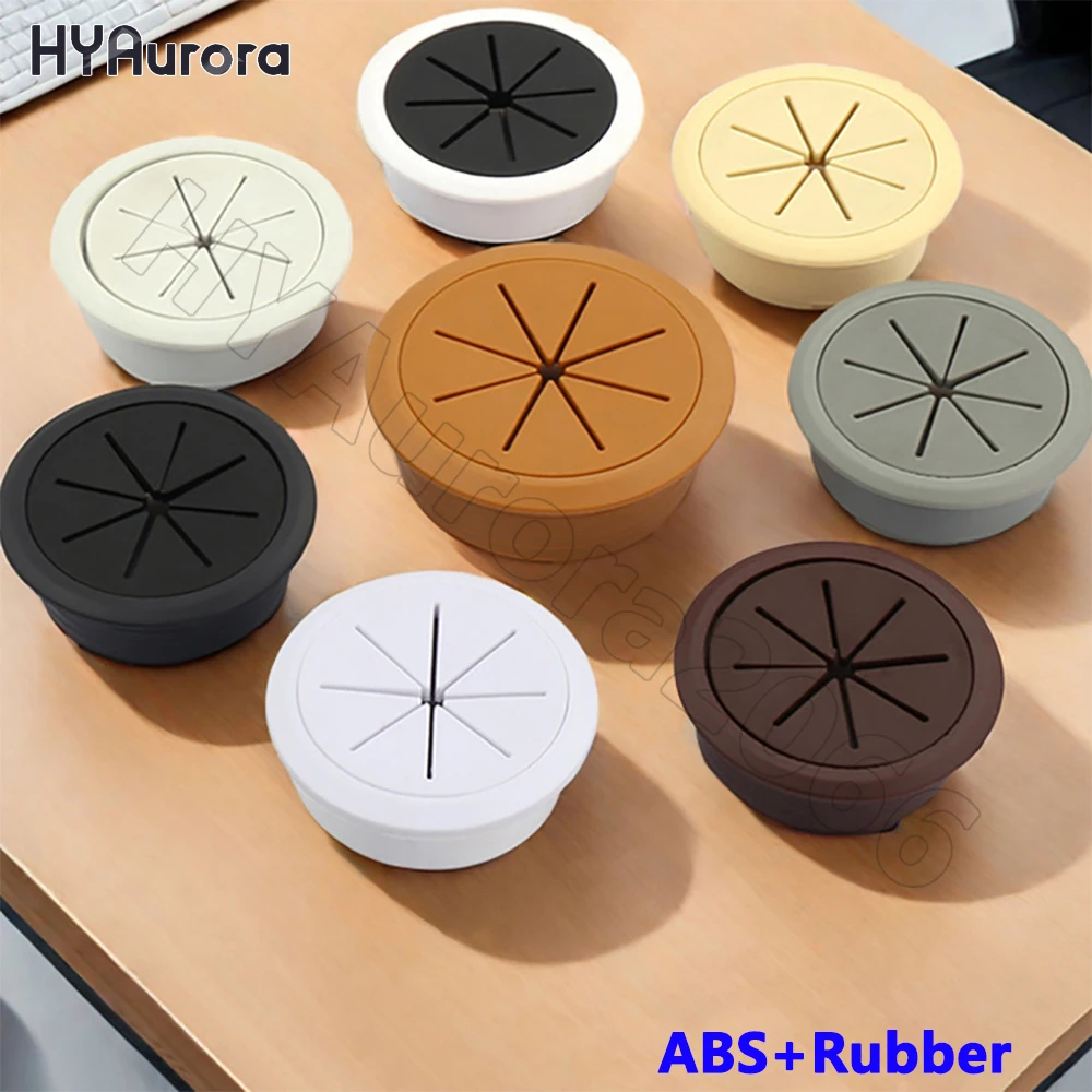 

1 шт., органайзер для проводов, крышка отверстия для кабеля 50 мм/53 мм/60 мм/80 мм, АБС-пластик + резиновые втулки для шнура для офисной мебели, проход кабеля