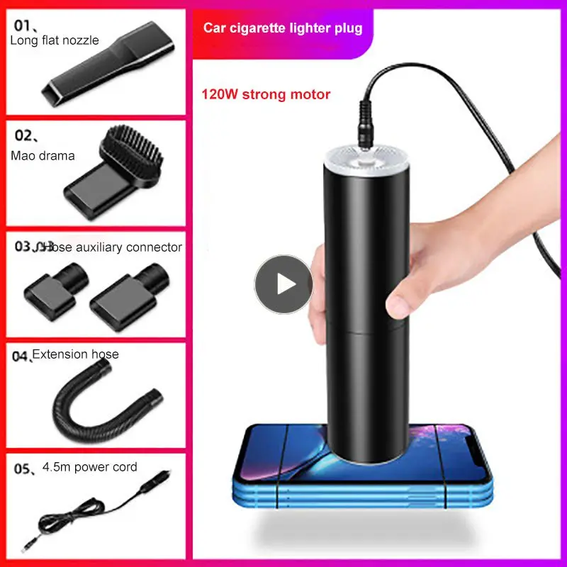 

120w Auto Powerful Cleaning Machine Lightweight Design Car Vacuum Cleaner 120w High Power Dry And Wet Dual Purpose Abs 33x9x8cm
