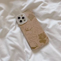 disney winnie the pooh leather phone cases for iphone 13 12 11 pro max xr xs max 8 x 7 se 2022 luxury shockproof silicone case