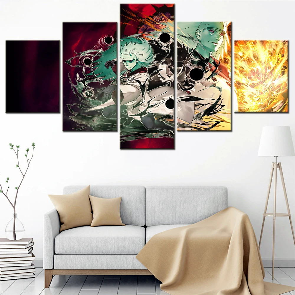 

5 Panels Japan Anime Ninja Warrior Character Canvas HD Print Painting For Living Room Wall Art Modern Home Decor Picture Posters