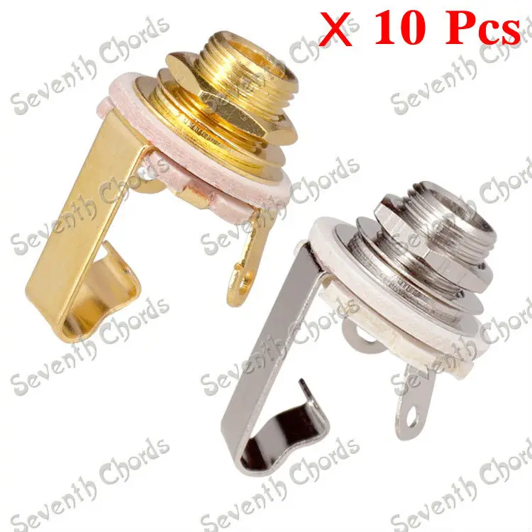

10 Pcs 6.35mm 1/4" Mono Input Jack Plug Socket For Electric Guitar Bass Pickup output