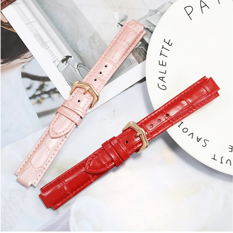 Replace The Cowhide Strap With The Blue Balloon Series 14/16/18/20/22mm Needle clasp Convex Interface Leather Watchband