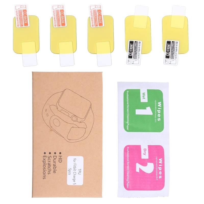 

5 упаковок, защитный чехол KX4A для смарт-часов Fitbit Charge 5