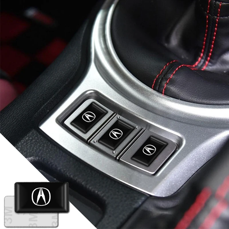 

10/50pcs Car Logo PVC Steering Wheel Window Center Control Button Shape Sticker for Acura Integra TLX ILX RL NSX ZDX MDX RDX TSX